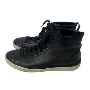 Koio Black Pebbled Leather‎ High Top Sneakers Mens 42 Made in Italy Quiet Luxury